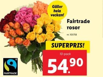 Lidl Fairtrade rosor erbjuda