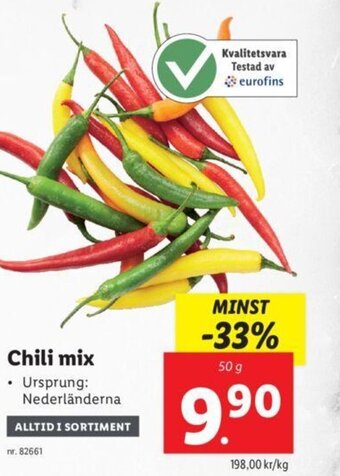 Lidl Chili mix erbjuda