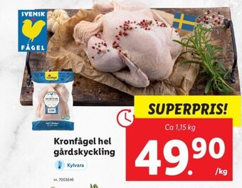 Lidl Kronfågel hel gårdskyckling erbjuda