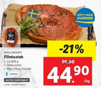 Lidl SVEA LANTKÖTT Flintastek erbjuda
