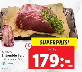 Lidl BUTCHER'S Entrecôte i bit erbjuda