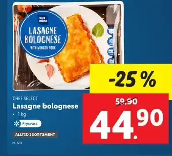 Lidl CHEF SELECT Lasagne bolognese erbjuda