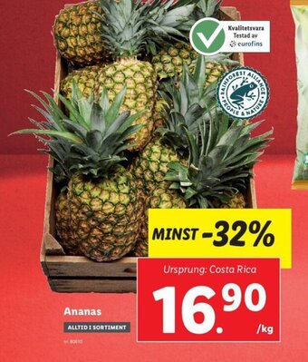 Lidl Ananas erbjuda