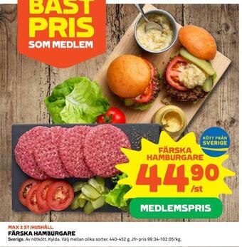 Färska hamburgare