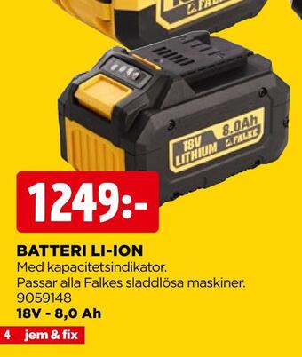 Jem&Fix Batteri li-ion erbjuda
