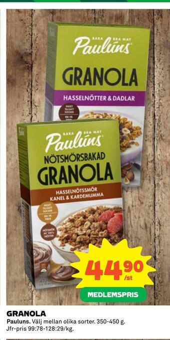 Coop Daglivs Granola erbjuda