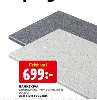 Jem&Fix Bänkskiva erbjuda