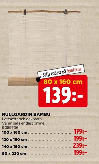 Jem&Fix Rullgardin bambu erbjuda