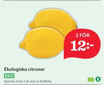 Hemköp Ekologiska citroner erbjuda
