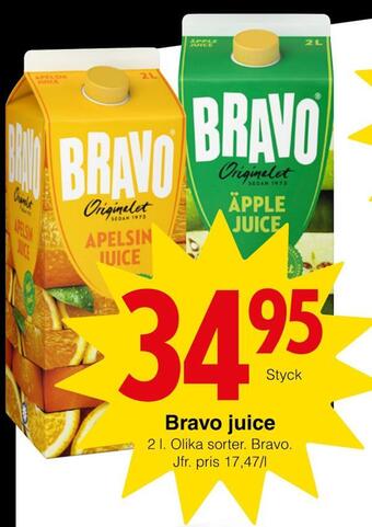Matöppet Bravo juice erbjuda