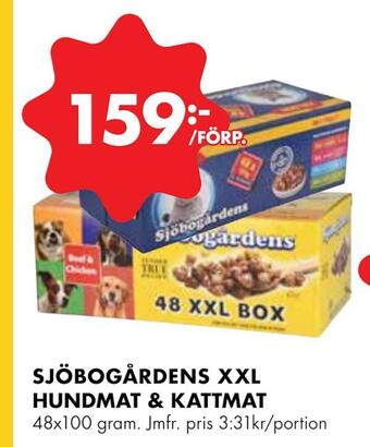 ÖoB Sjöbogårdens xxl hundmat & kattmat erbjuda