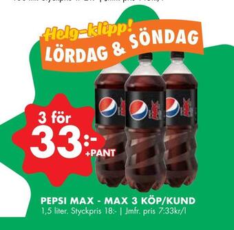 ÖoB Pepsi max erbjuda