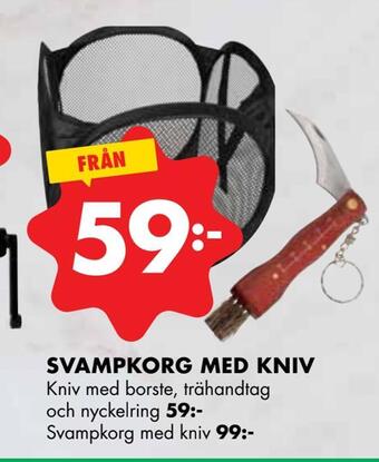 Svampkorg med kniv