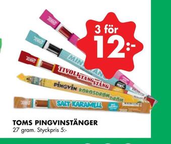 ÖoB Toms pingvinstänger erbjuda