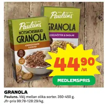 Coop Extra Granola erbjuda