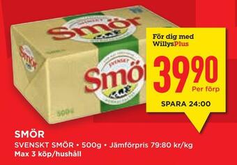 Willys Hemma Smör erbjuda