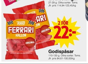 Ferrari godispåsar hallon