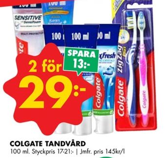 ÖoB Colgate tandkräm erbjuda