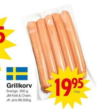Matöppet Jm chark grillkorv erbjuda