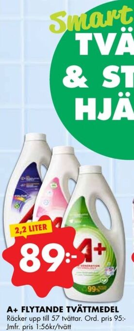 ÖoB A+ tvättmedel flytande erbjuda