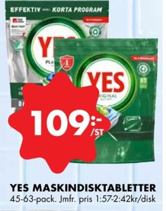 ÖoB Yes diskmaskintabs erbjuda