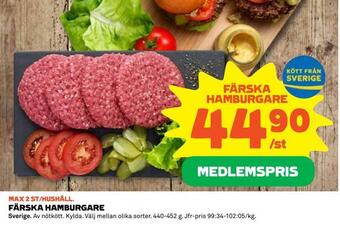 Coop Färska hamburgare erbjuda