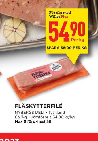 Willys Fläskytterfilé erbjuda