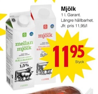 Matöppet Garant mjölk erbjuda