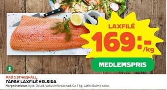 Coop Färsk laxfilé helsida erbjuda