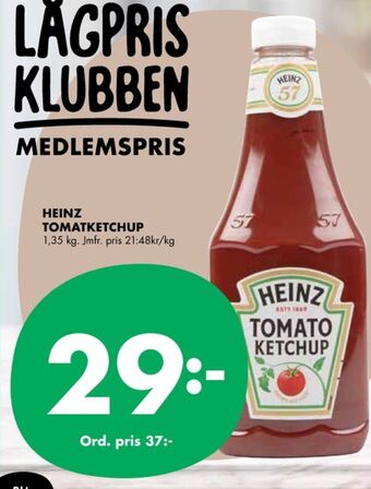 ÖoB Heinz ketchup erbjuda