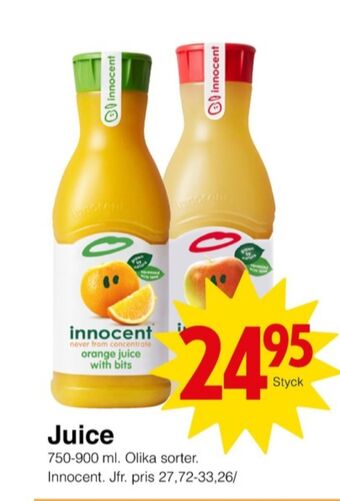 Matöppet Innocent juice erbjuda