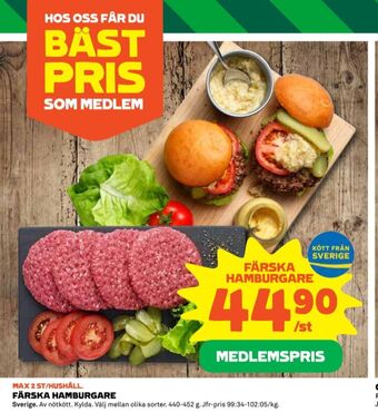 Coop Coop hamburgare erbjuda