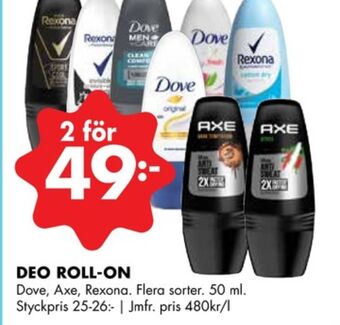 ÖoB Dove deodorant roll-on erbjuda