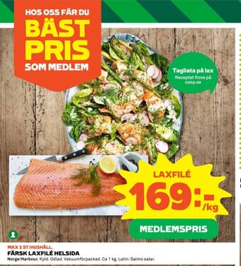 Coop Harbour salmon co laxfilé erbjuda