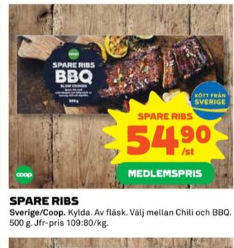 Coop Coop spareribs erbjuda