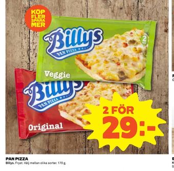 Coop Billys pizza erbjuda