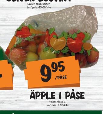 Bazaar Food market Äpple i påse erbjuda