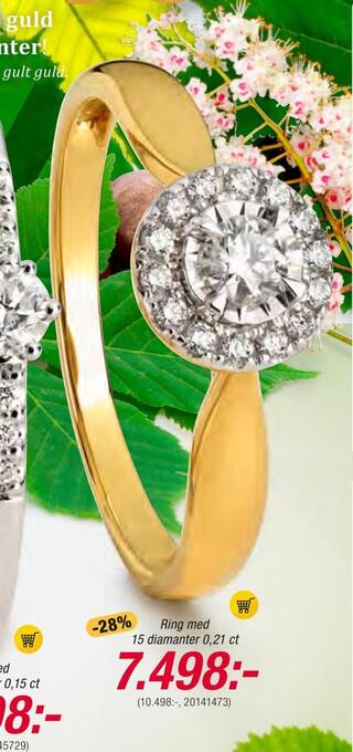 Guldfynd Ring med 15 diamanter 0,21 ct erbjuda