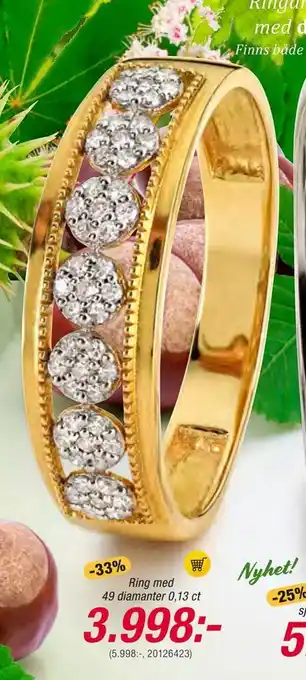 Guldfynd Ring med 49 diamanter 0,13 ct erbjuda