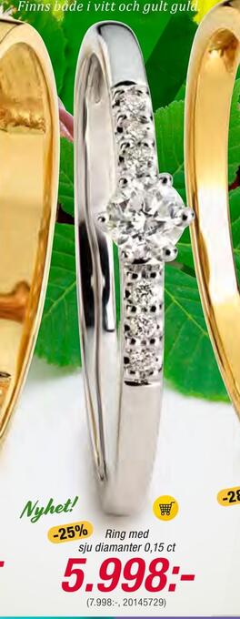 Guldfynd Ring med sju diamanter 0,15 ct erbjuda