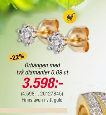 Guldfynd Örhängen med två diamanter erbjuda
