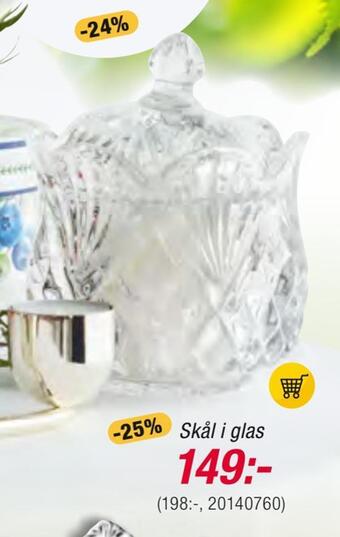 Guldfynd Skål i glas erbjuda