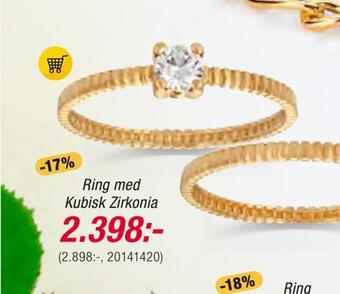 Guldfynd Ring med kubisk zirkonia erbjuda