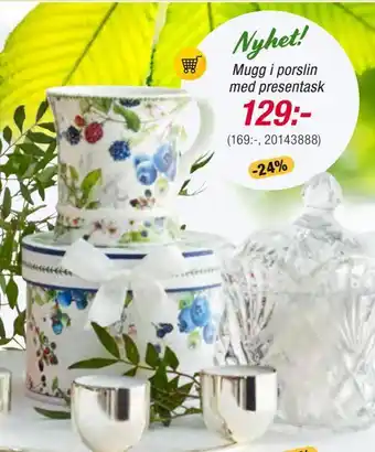 Guldfynd Mugg i porslin med presentask erbjuda