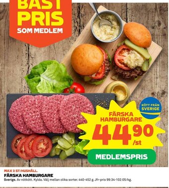 Coop FÄRSKA HAMBURGARE erbjuda