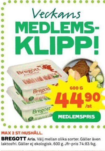 Coop BREGOTT Arla erbjuda