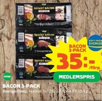 Coop BACON 3-PACK erbjuda