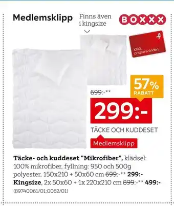 Täcke- och kuddeset mikrofiber