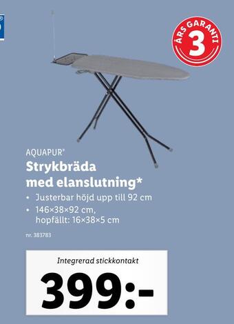 Lidl Strykbräda med elanslutning erbjuda