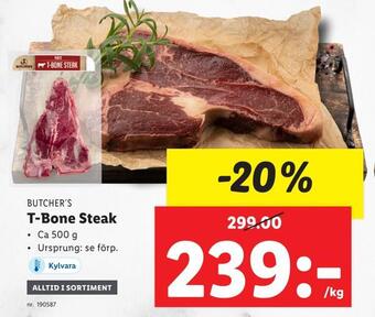 Lidl T-bone steak erbjuda